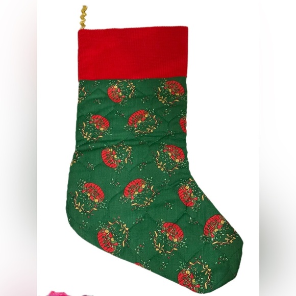 Festive Green and Red Christmas Stocking - Picture 1 of 1